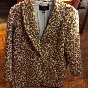 Ann Taylor just above knee leopard coat